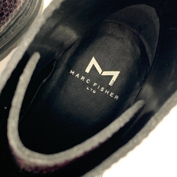 Marc Fisher Purple and Black Modern Chunky Combat Boots ankle boots - Picture 6 of 13